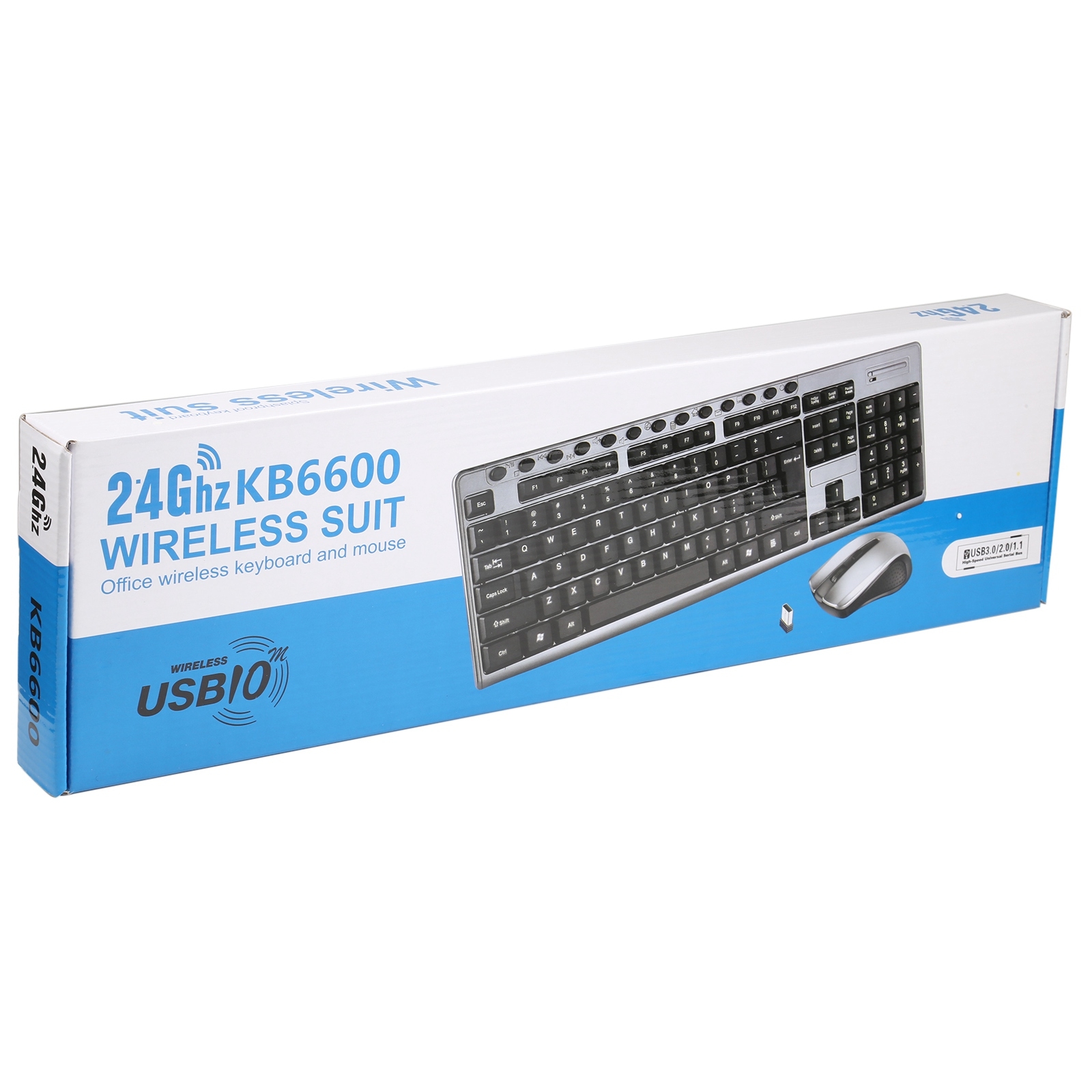 KB-6600 2.4Ghz Office Waterproof Wireless Keyboard Mouse Set. 