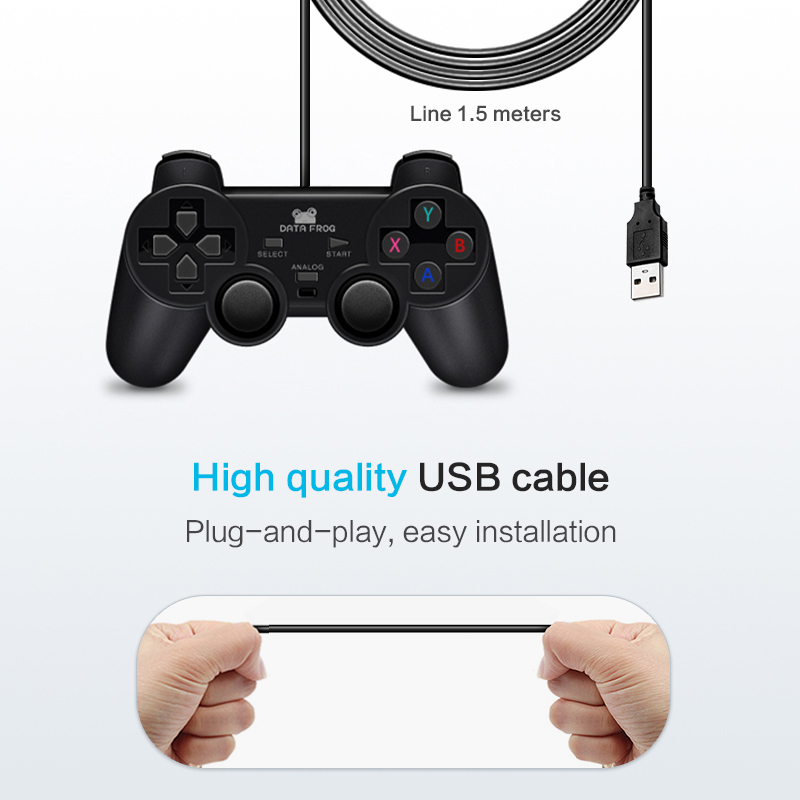 8/Win1n7/Win suitable for Wi-Fi laptop for PC electric joystick wired ROG vibration DATA FUSB PC controller suitable for nXP/Wi0 suitable for Vista black game controller. 