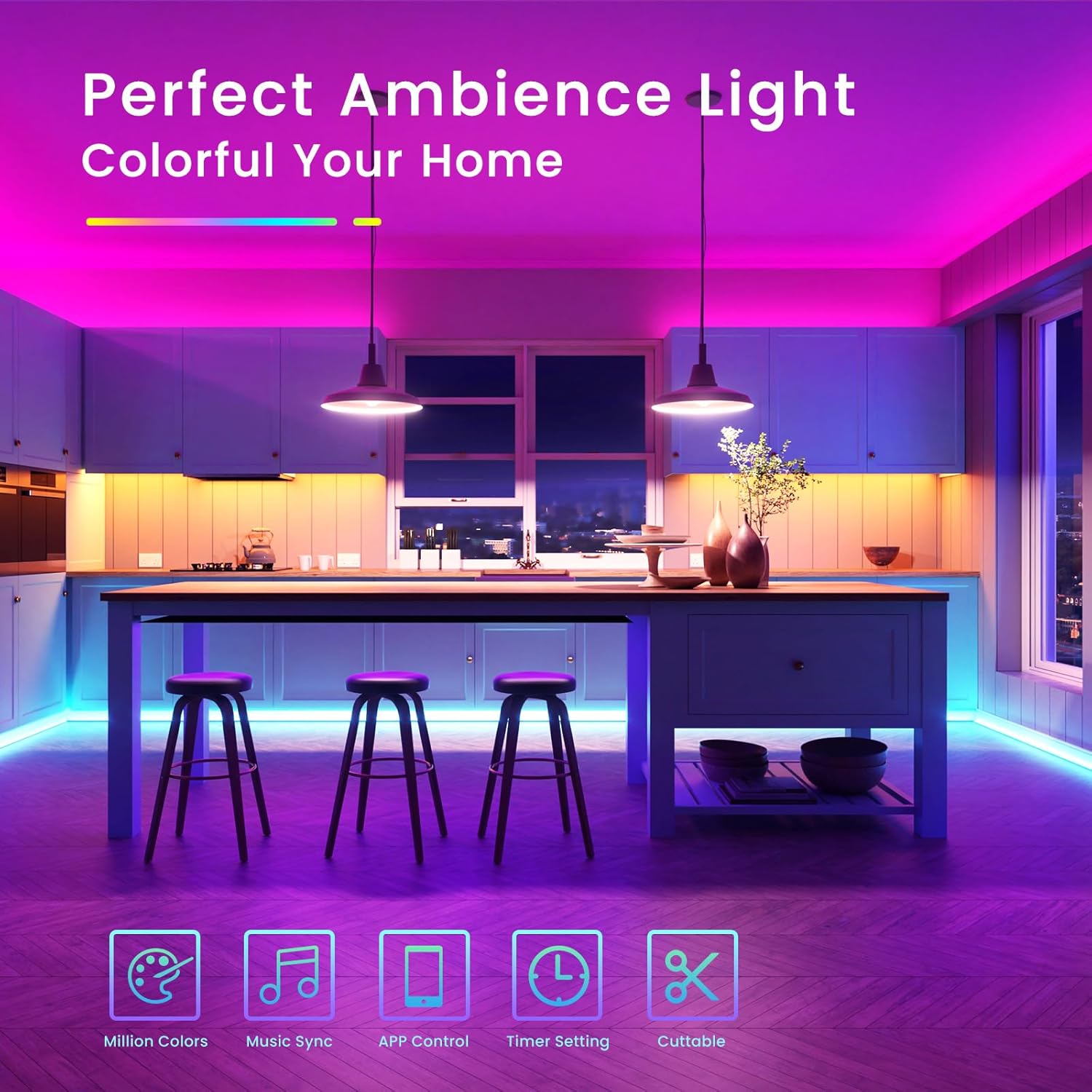 Best Quality 5Meter LED Light Strip TV LED Backlight USB RGB 5050 Color Strip Music Synchronized Color Changing Remote App Control 5Volt Halloween Decorative Night Light Suitable for Home Bedroom Christmas Party Holidays Ceiling lighting. 
