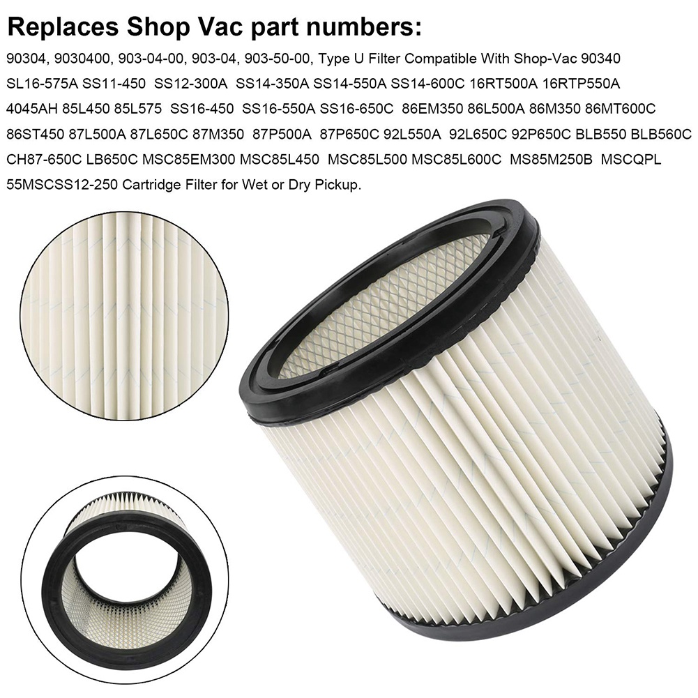 Filter & Foam Filter, Fits 5 Gallon and Up Wet Dry. 