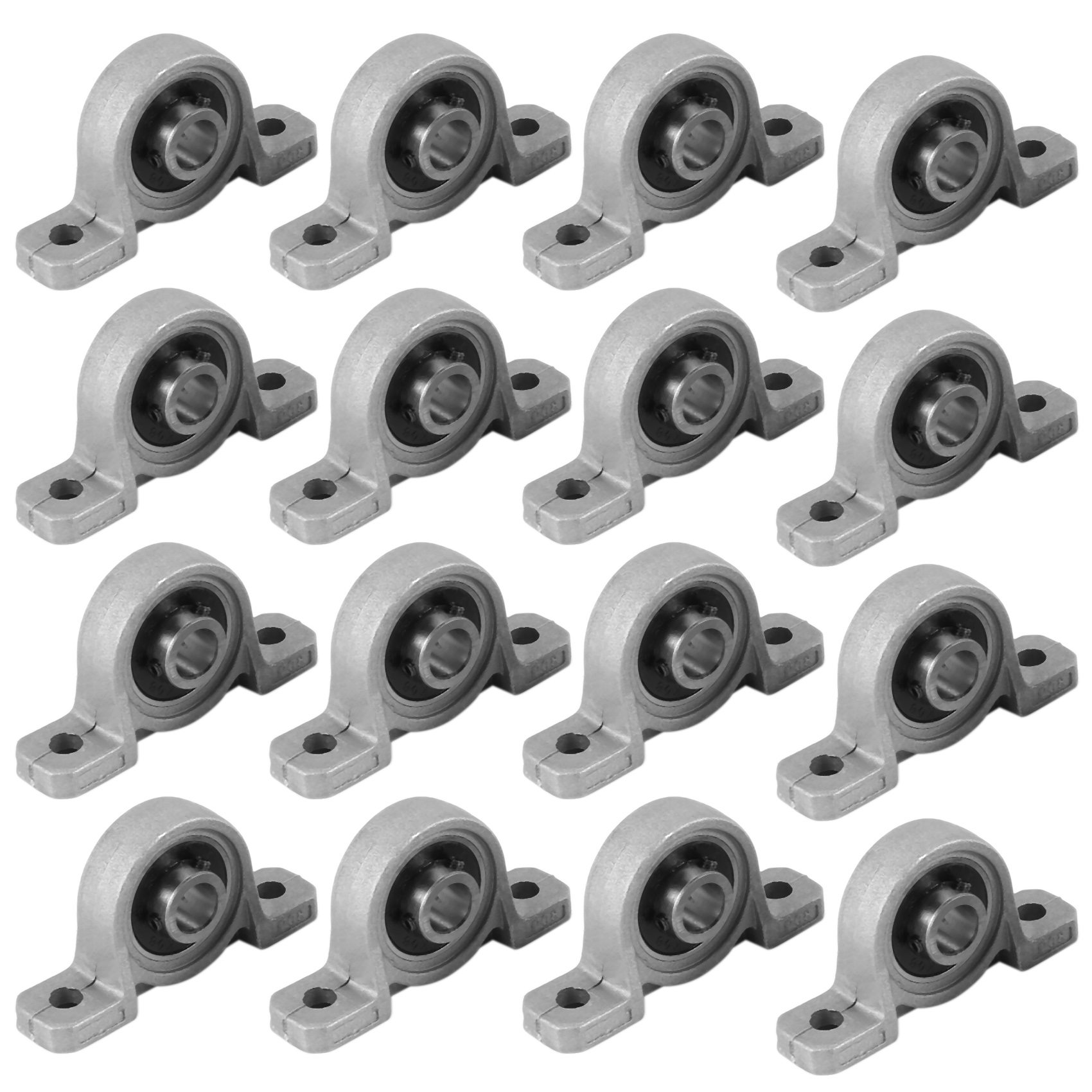 16Pcs KP08 Pillow Block Mounted Ball Bearing (Diameter 8mm Bore) Zinc Alloy Pillow Block Bearing