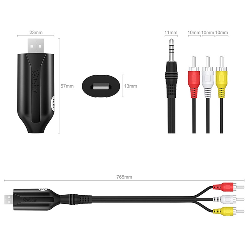 WIISTAR USB Video Capture Card VHS To Digital RCA To USB 2.0 Adapter. 