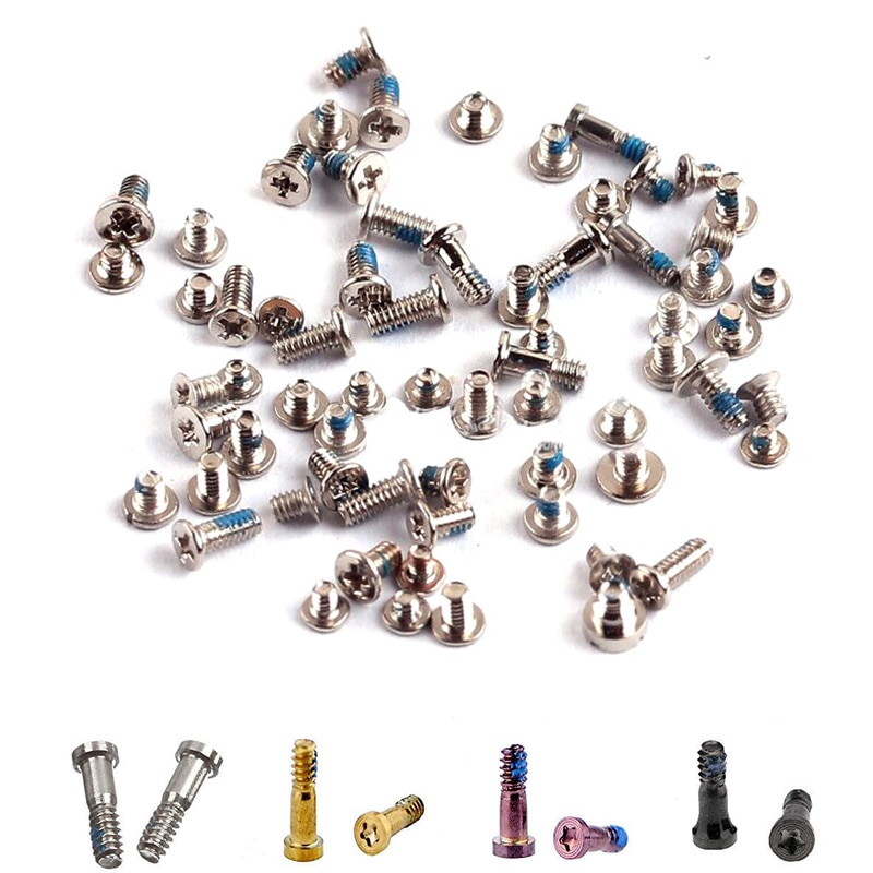 Full Screws Set For iPhone 6 6Pl 6s 6sPlus 7 7P 8 Plus X XR XS 11 12 Pro Max With 2x Bottom Screws Kit Repair Replacement Parts. 