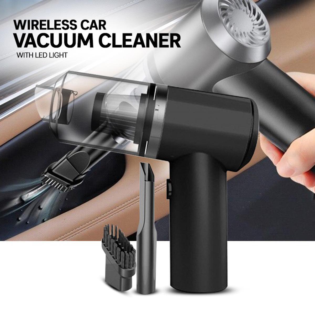 2 in 1 Wireless Portable Mini Vacuum Cleaner with Led Lights for Car and Home Cleaning. 