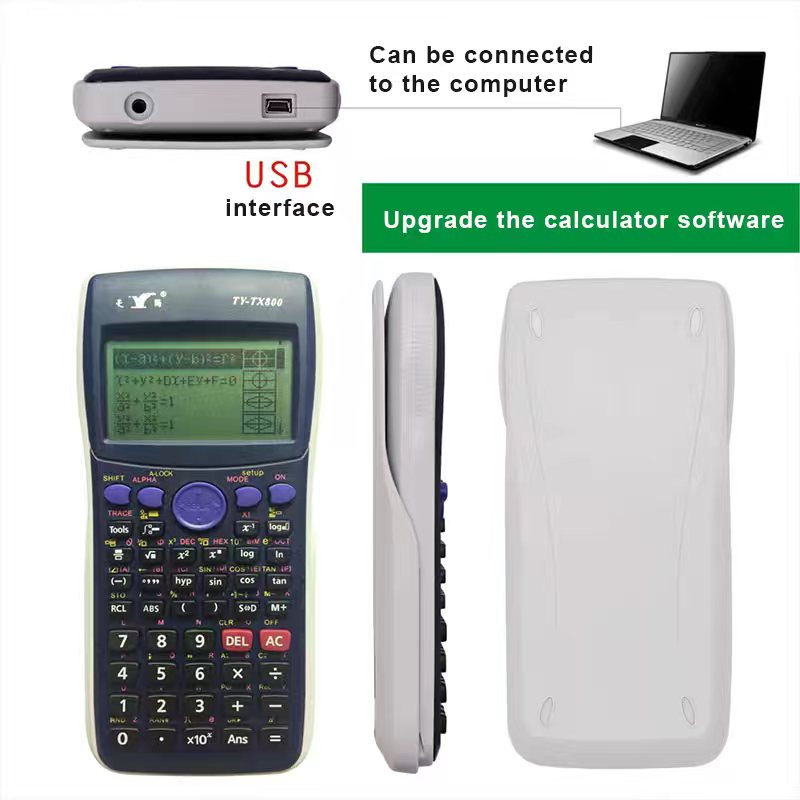 Calculator Scientific Graphic Calculator Multi-Functional Calculator Large LCD Screen Adjustable Contrast/Brightness with Sliding Protective Cover. 