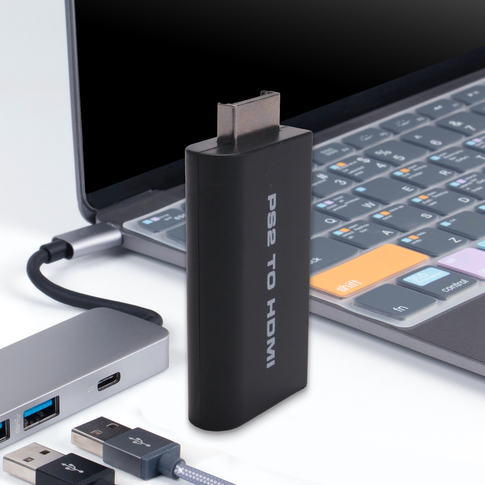 HDV-G300 480i/480p/576i Audio Video Converter Adapter with 3.5mm Audio Output Supports All PS2 Display Modes. 