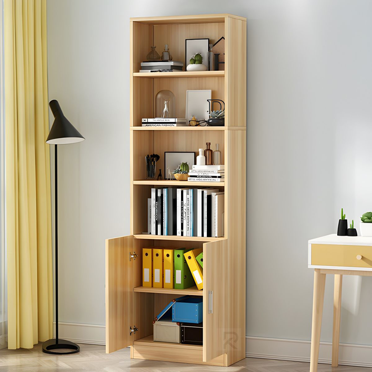 RK Modern Library Book Shelf Standing Display Shelve Rack Engineered Wood Bookcase Bookshelf Showpiece Rack with Storage Cabinet. 