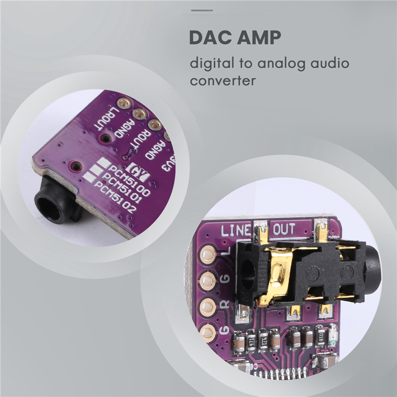 PCM5102 I2S IIS Digital Audio DAC Decoder Module Stereo DAC Digital-To-Analog Converter Voice Module for. 