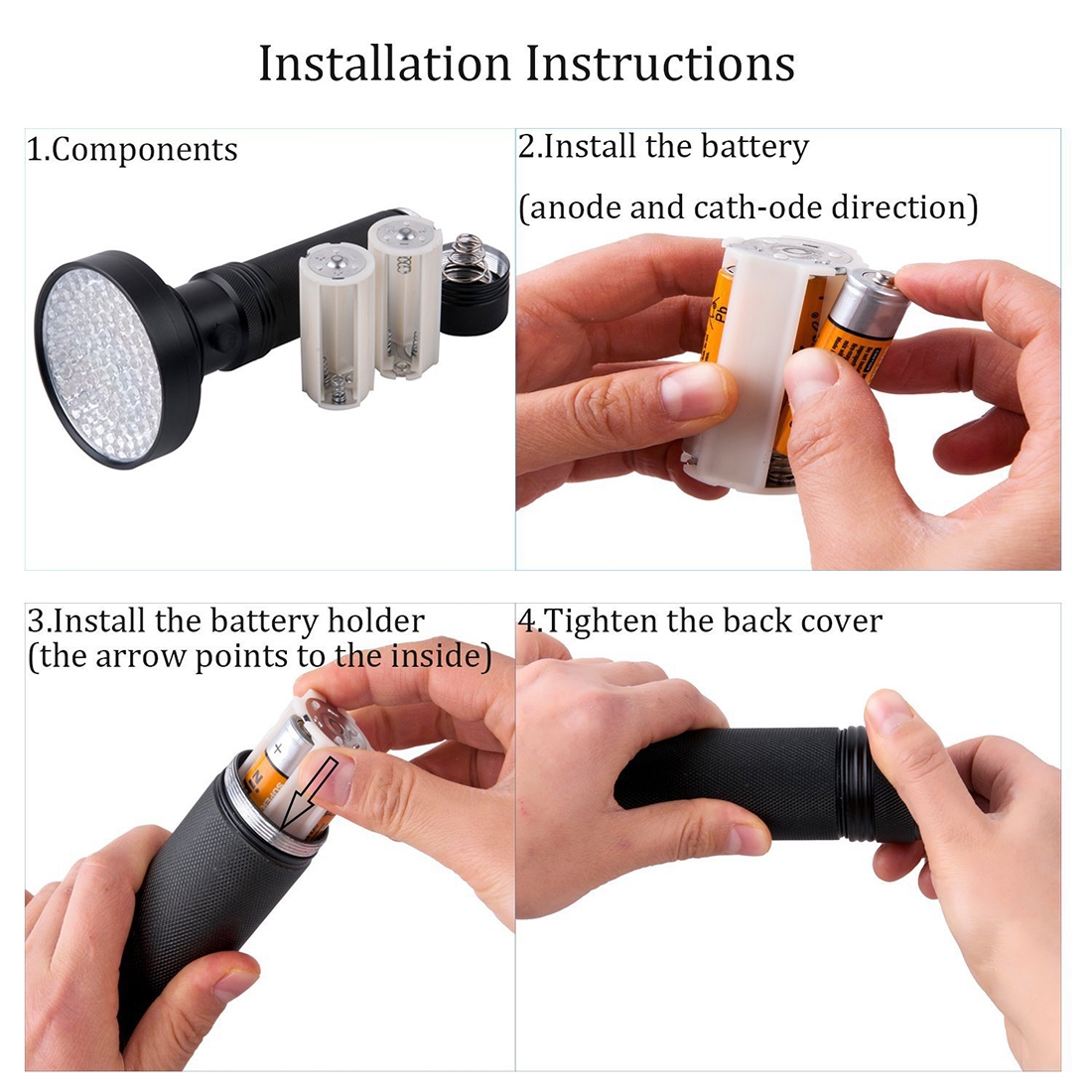 100 LED UV Flashlight Scorpion Detector Fluorescence Detector. 
