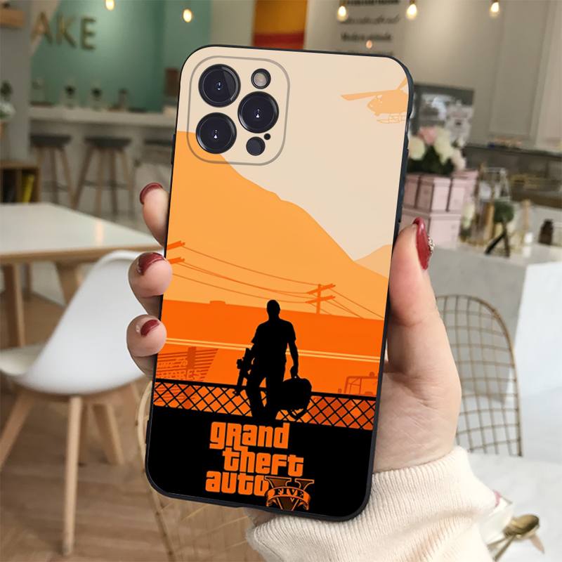 Rockstar Gta 5 Grand Phone Case Soft for iphone 14 13 12 11 Pro Mini XS MAX 8 7 6 Plus X XS XR Cover. 