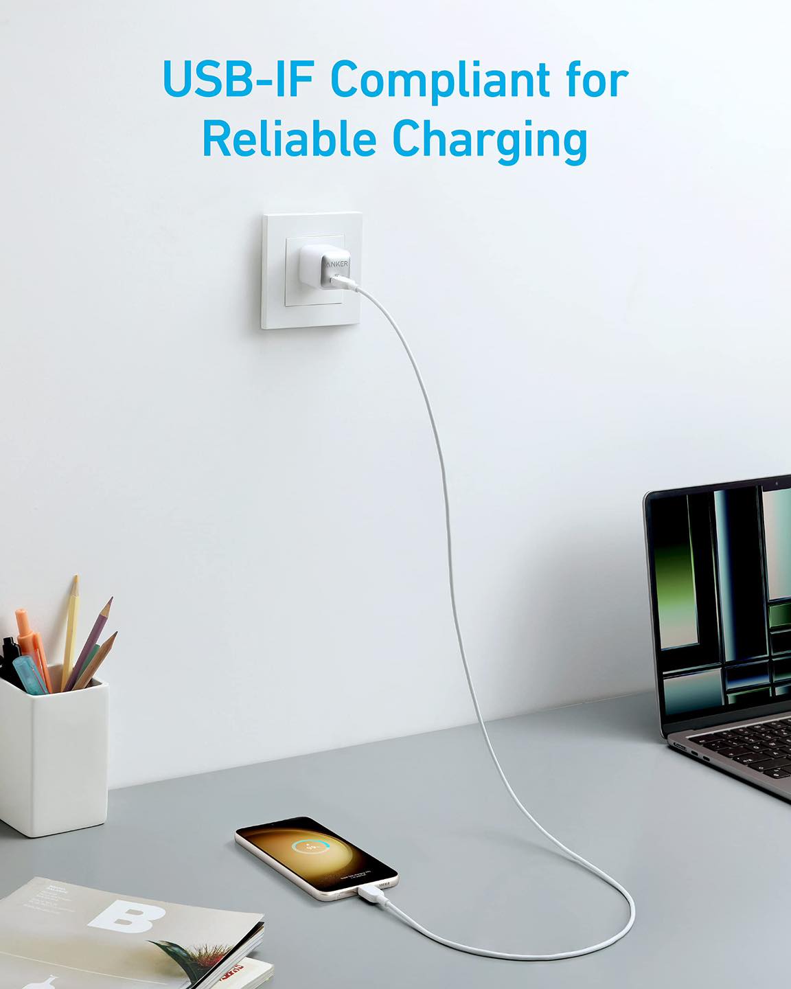 Anker 310 USB-C to Lightning Cable (3ft) Compatible with iPhone, iPad, and iPod. 