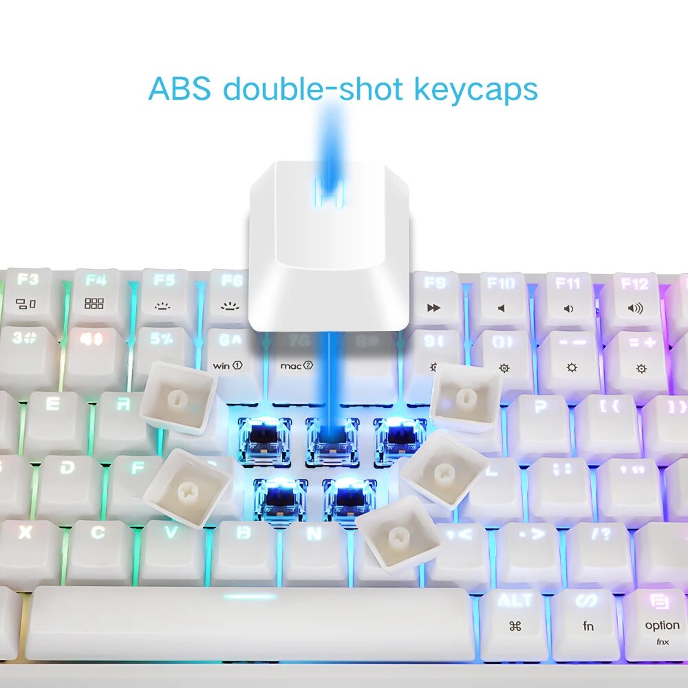 SKYLOONG Mechanical Keyboard GK96 96 Keys RGB Hot Swappable Glacier Mechanical Switchs Wired Gaming Keyboards for Tablet Desktop. 