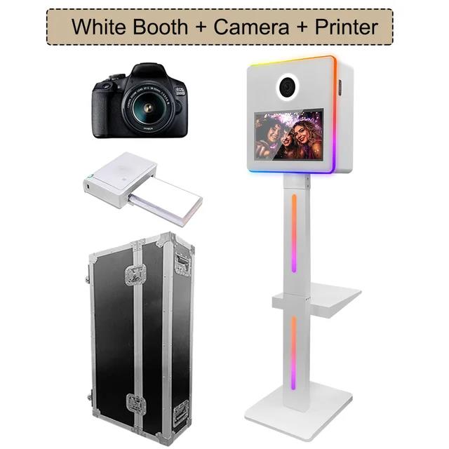 DSLR Photo Booth Machine 15.6 inch Touch Screen Selfie Kiosk Camera Photo Booth for Party Events. 