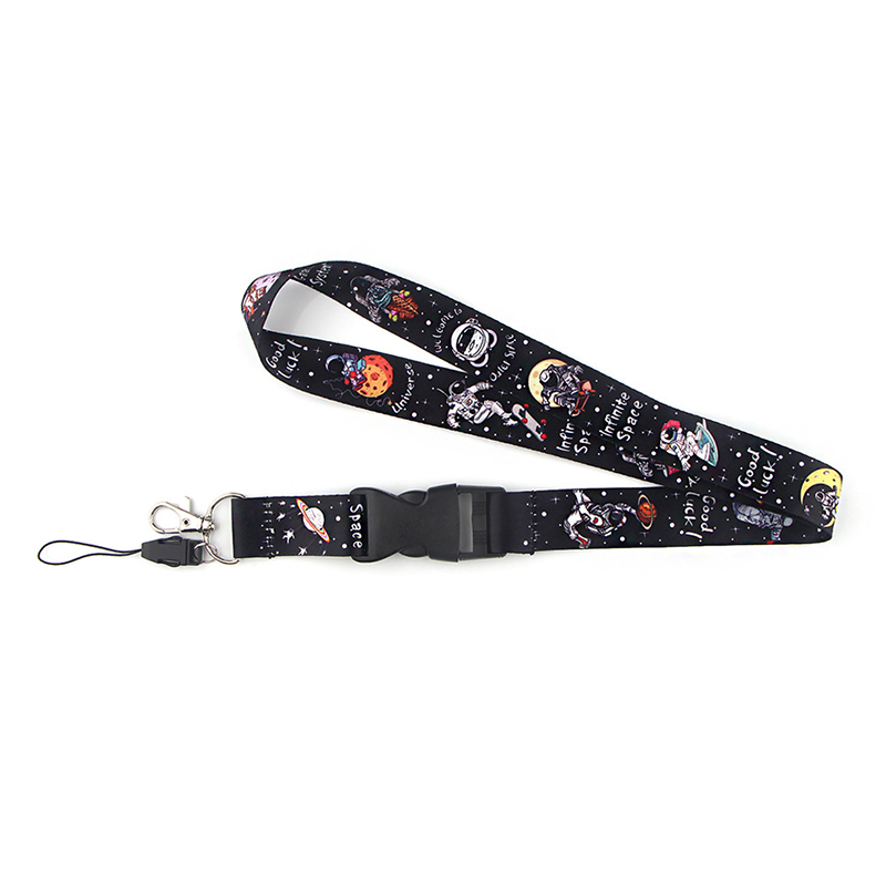 Universe Astronaut Lanyard Keychain Phone Hang Rope Webbing Strap Keyring Holder. 