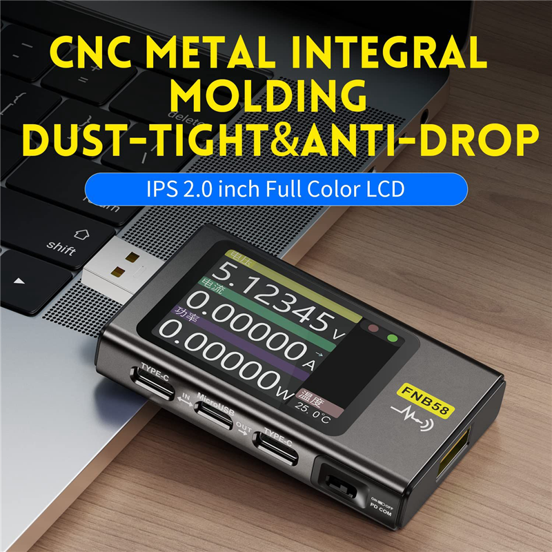 FNB58 USB Tester Fast Charge Detection Trigger Capacity Measurement Ripple. 