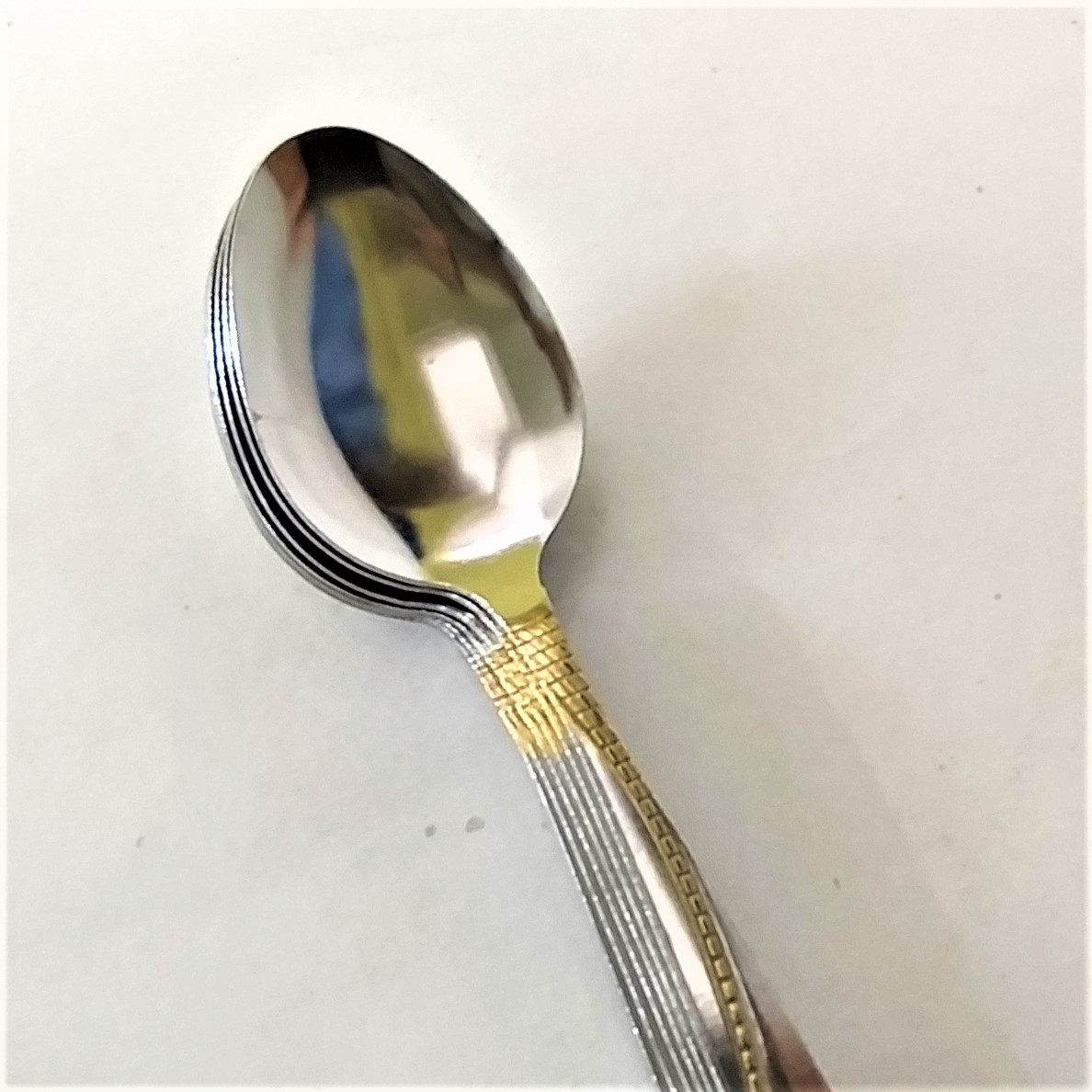8 " Stainless Steel Spoon, Set of 6 Pieces for home and restaurant ( Multi Design )