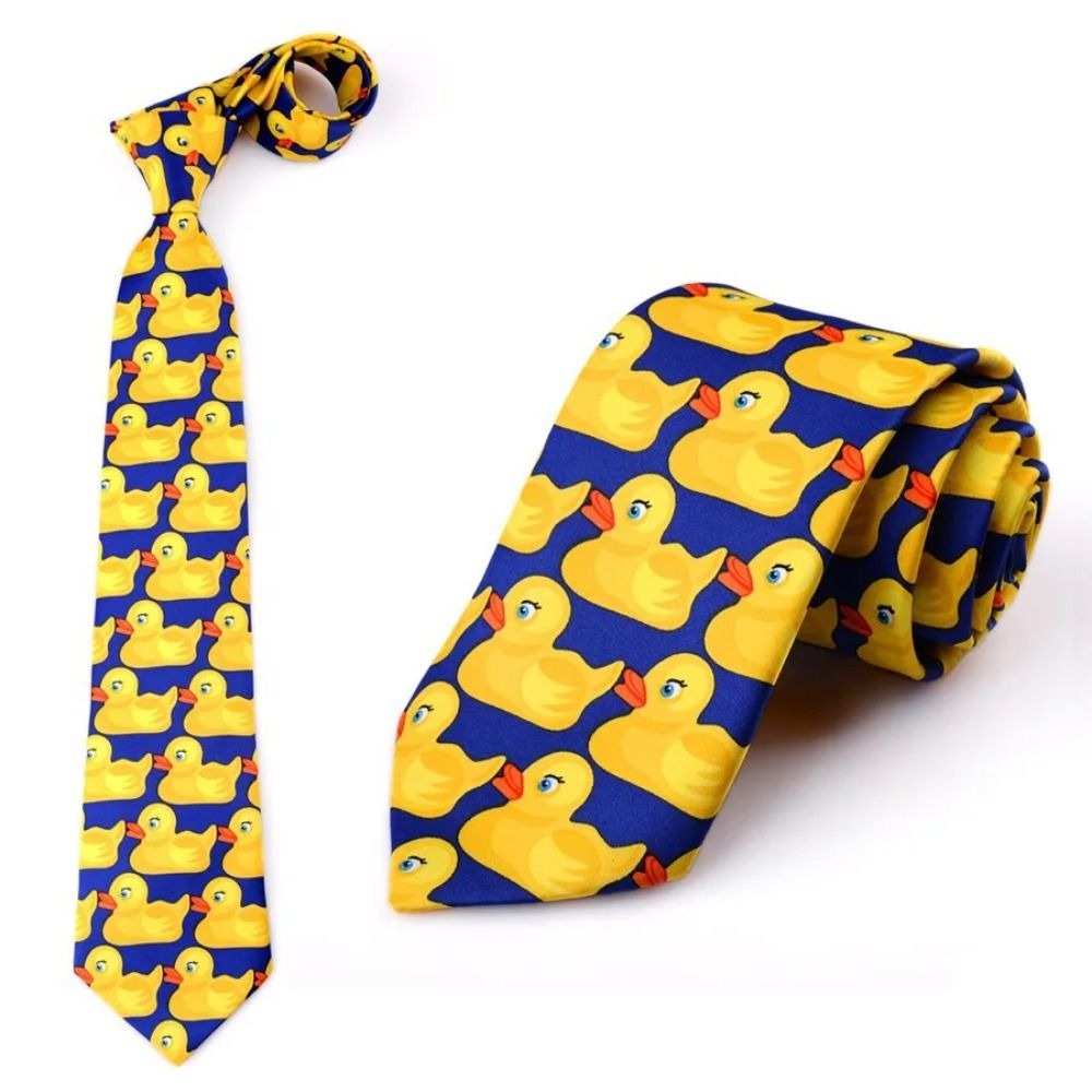 New How I Met Your Mother Ducky Tie Rubber Duck 8cm Necktie Ties Yellow Printed Tie. 