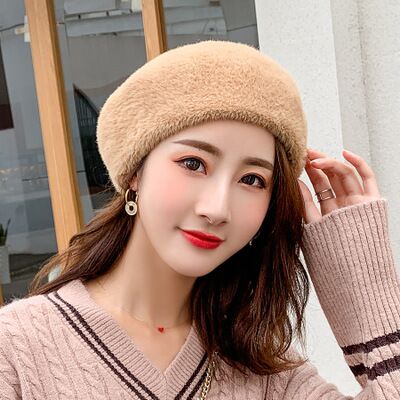 Women Berets Female Wool blend knitted 
