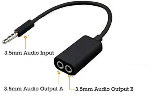 Dual Multi Earphone Headphone Connector 
