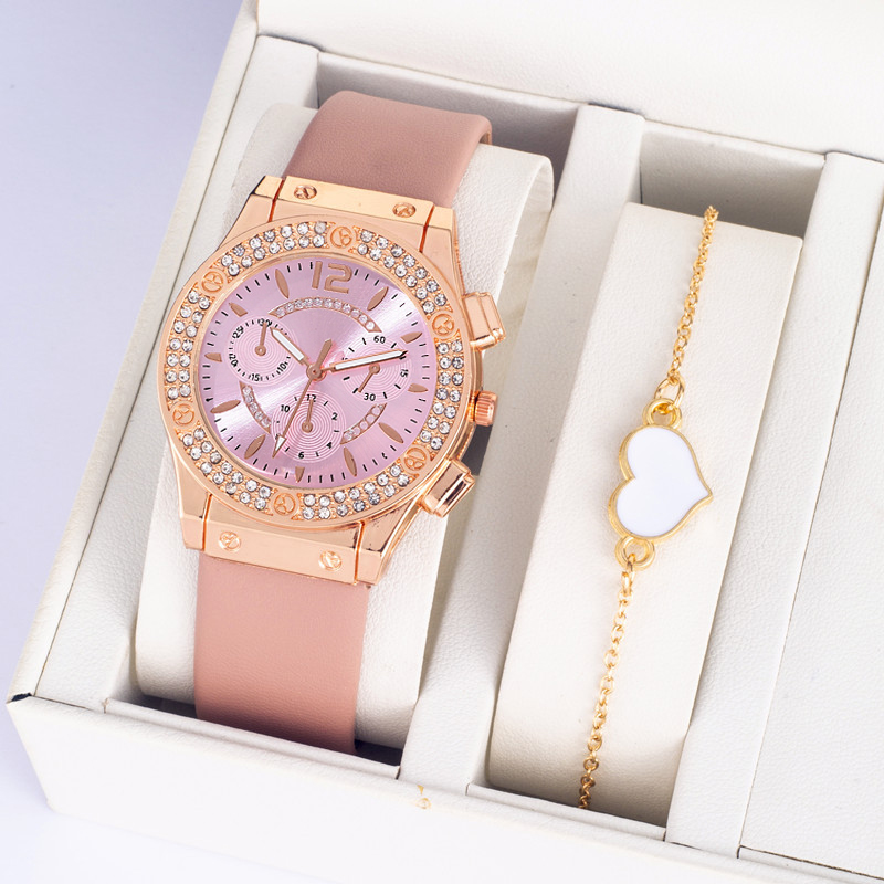 Watches Set Luxury Rhinestone Women Fashion Elegant Wristwatch Quartz Watch For Girl Ladies Clock Relogio Feminino Daraz .bd