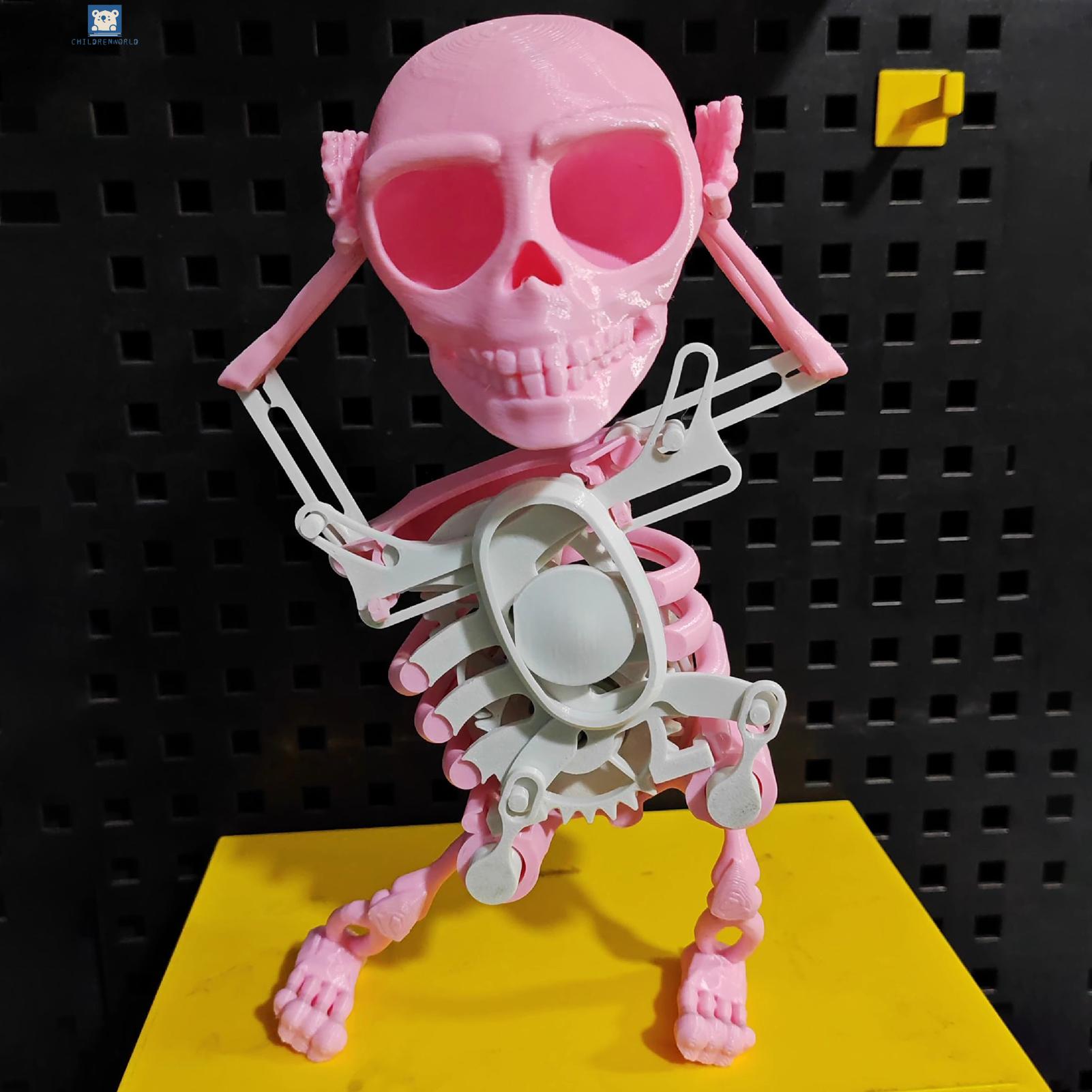 Childrenworld Skeleton Shape Toy Mini 3d Print Dancing Skeleton Toy Fun Clockwork Gift for Kids No Battery Needed Southeast Asian Buyers' Favorite Wind-up Skeleton Toy. 