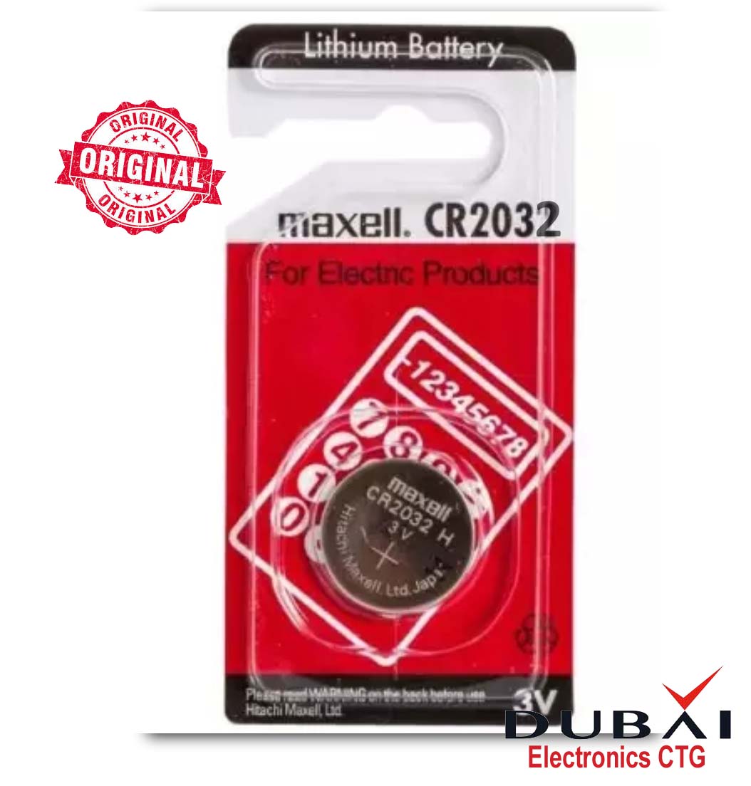 CR-2032 Maxell, Made In Japan. Bios Motherboard 3V Lithium Battery, Remote control, Calculators, Car Security Alarm, Keyless Car Remotes, Computer Equipment, Toys Multipurpose use. 