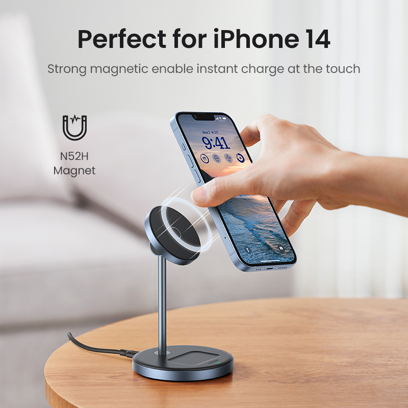 UGREEN Magnetic Wireless Charging Stand 20W Max Power 2in1 Charging Station for iPhone 14 Pro Max iPhone 13 AirPods Fast Charger. 