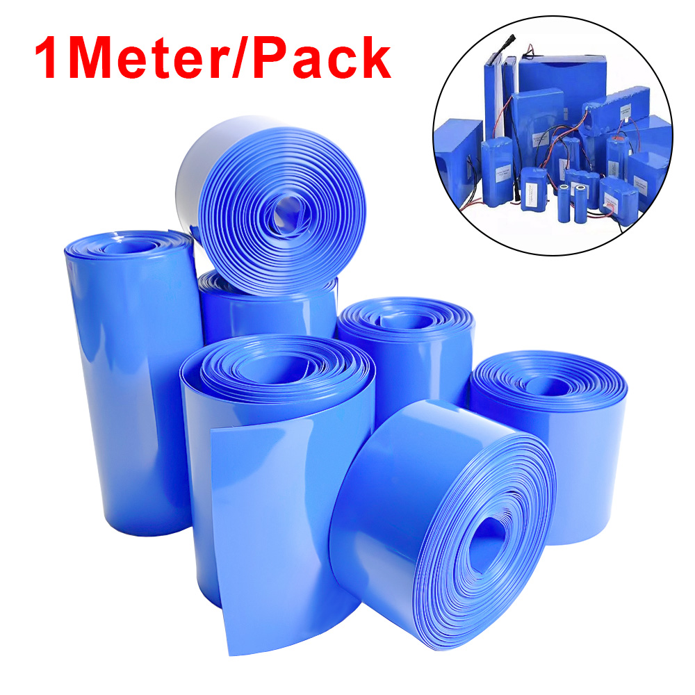 1Meter PVC Of 18650 Battery Packs Cable Sleeve Multi Size HeatGood product Shrink Tube Blue Shrink Insulated Shrink Tubing For Production