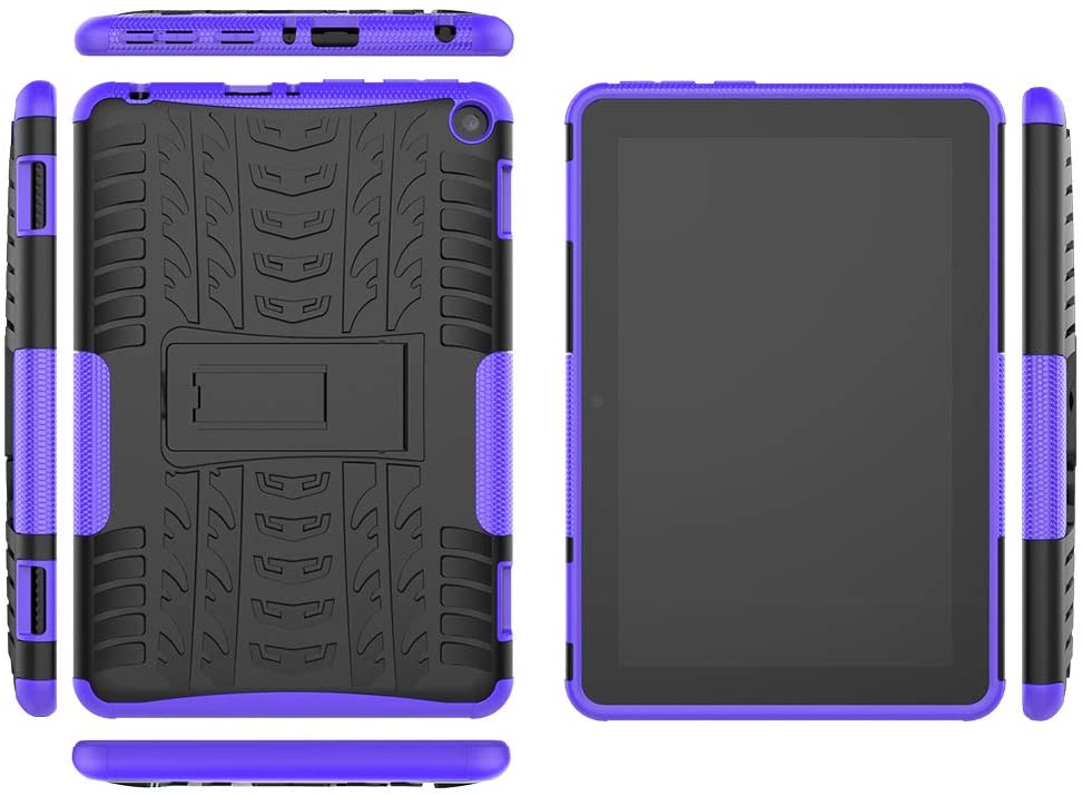 for Kindle Fire HD 8 Case, for Kindle Fire HD 8 Plus Case, Shockproof Dual Layer Rugged Rubber Hybrid Hard/Soft Impact Armor Defender Protective Case with Kickstand for Kindle Fire HD 8 Tablet (10th Generation, 2020). 