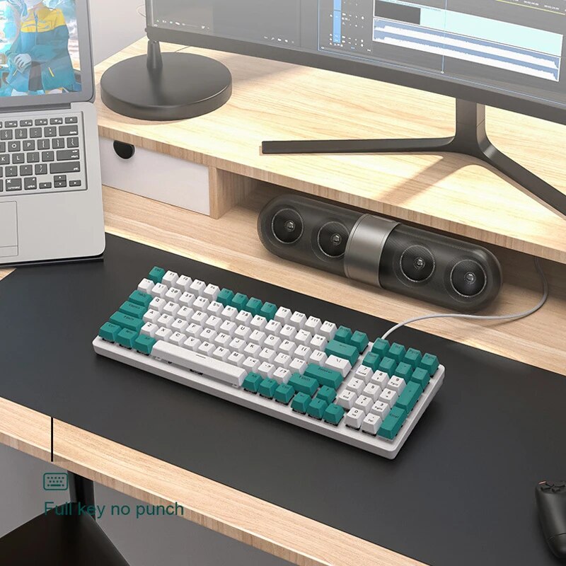 Xiaomi Mechanical Keyboard 100 Key Anti-ghosting LED Backlit Red/Blue Axis Wired Gaming Keyboard For Laptop PC Gamer Computer. 