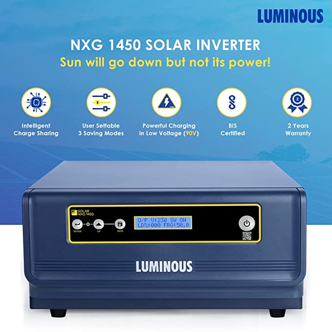 LUMINOUS SOLAR HYBRID IPS UPS  NXG 1450 FOR SINGLE BATTERY. 