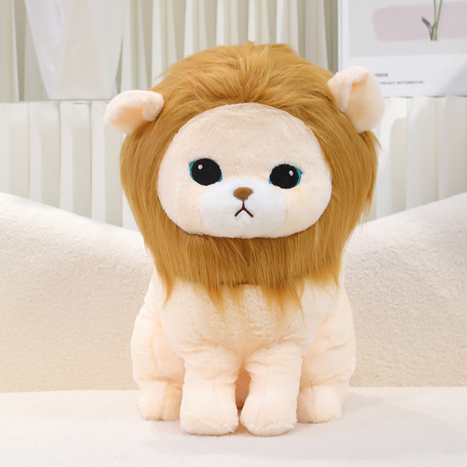 Lion Plush Doll Realistic Lion Stuffed Animal Plush Toy for Home Decor Soft Adorable Lifelike Lion Soft Toy. 