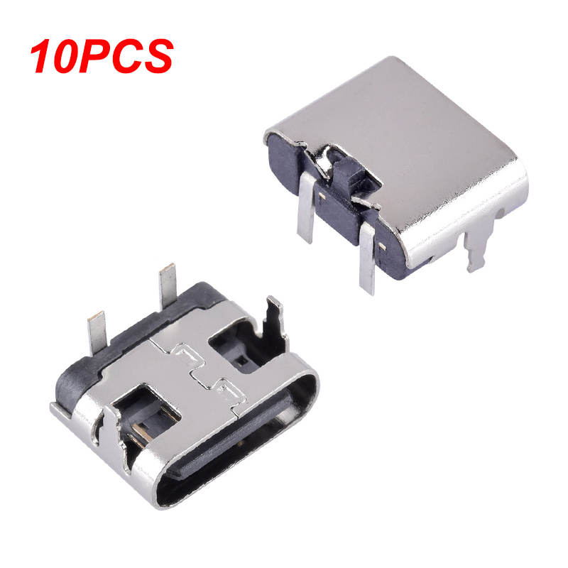 10Pcs 2 Pin Micro Type C Connector Socket USB 3.1 Type-C Female Power Jack Dock Encounter. 