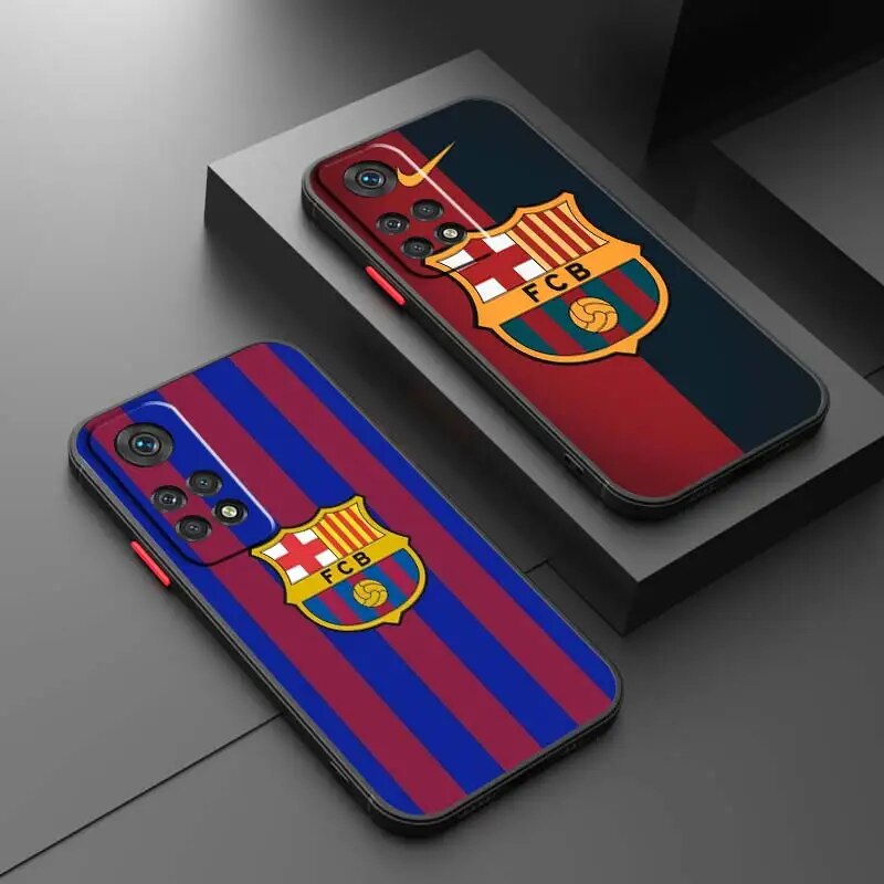 F-FC B-Barcelona Football Phone Case For Redmi Note 12 12S 12T 11 11T 11E 10 10S 9 8 Pro Plus 5G Frosted Translucent Cover. 