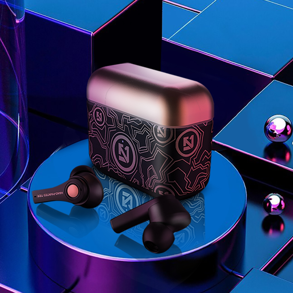 TS-100 Bluetooth 5.0 wireless bluetooth headset IOS open lid animation pop-up window noise reduction call HIFI sound. 