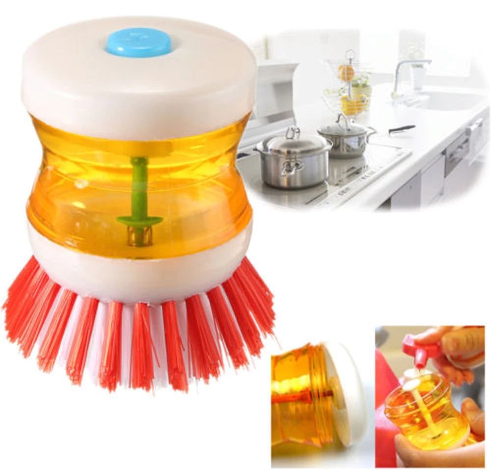 1 pcs Kitchen Dispense Soap Water Dish Cleaning Brush Creative Washing