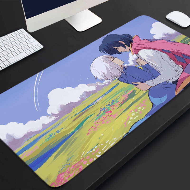 H&L Anime Howl's Moving Castle Patterned Mouse Pad Computer Keyboard Anti-Slip Pad Desk Decoration Pad. 