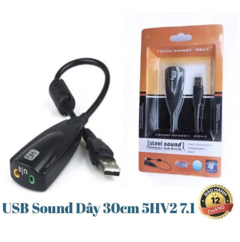 Steel Sound High Quality 5Hv2 USB2.0 Virtual 7.1 Channel 3D External Sound Card Adapter Driver