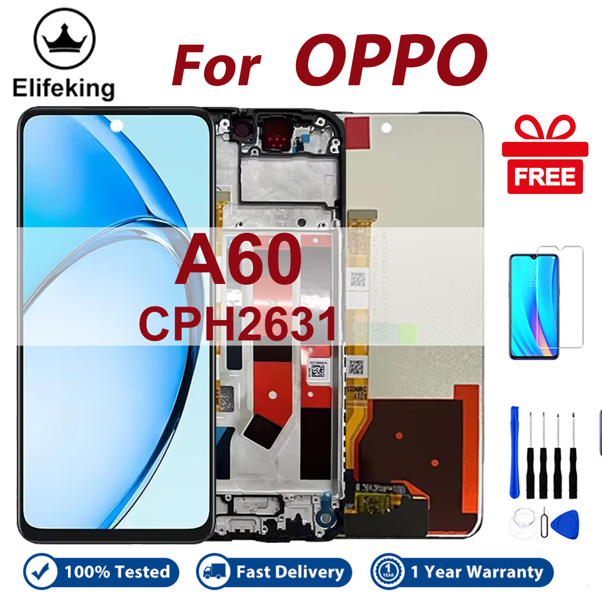 High Quality For OPPO A60 CPH2631 Display Touch Screen Digitizer Assembly Replacement Parts 100% Tested