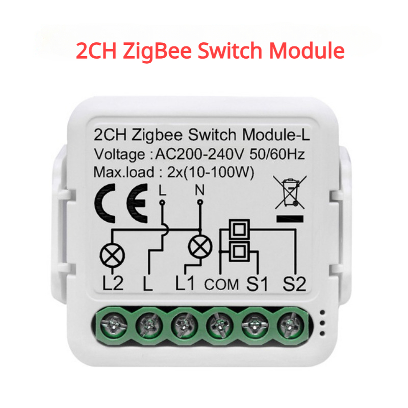 Tuya Zigbee 3.0 Smart Mini Switch Module No Neutral Wire Table Lamp Fan TV 2 Way Control Breaker Alexa Google Home Voice Control. 