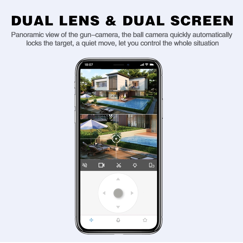 Q821 4MP Binocular Zoom Dual Light Source Outdoor IP67 Waterproof WiFi Camera. 