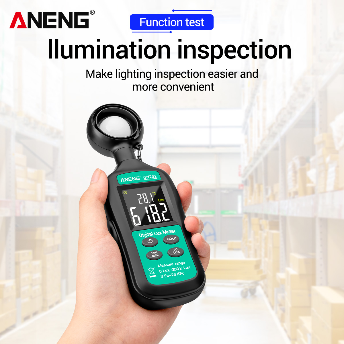Mini Digital Lux Meter 0-20,0000 Lux Illuminance Meter LCD Display Handheld Illuminometer High Precision Light Meter Photometer Luxmeter. 