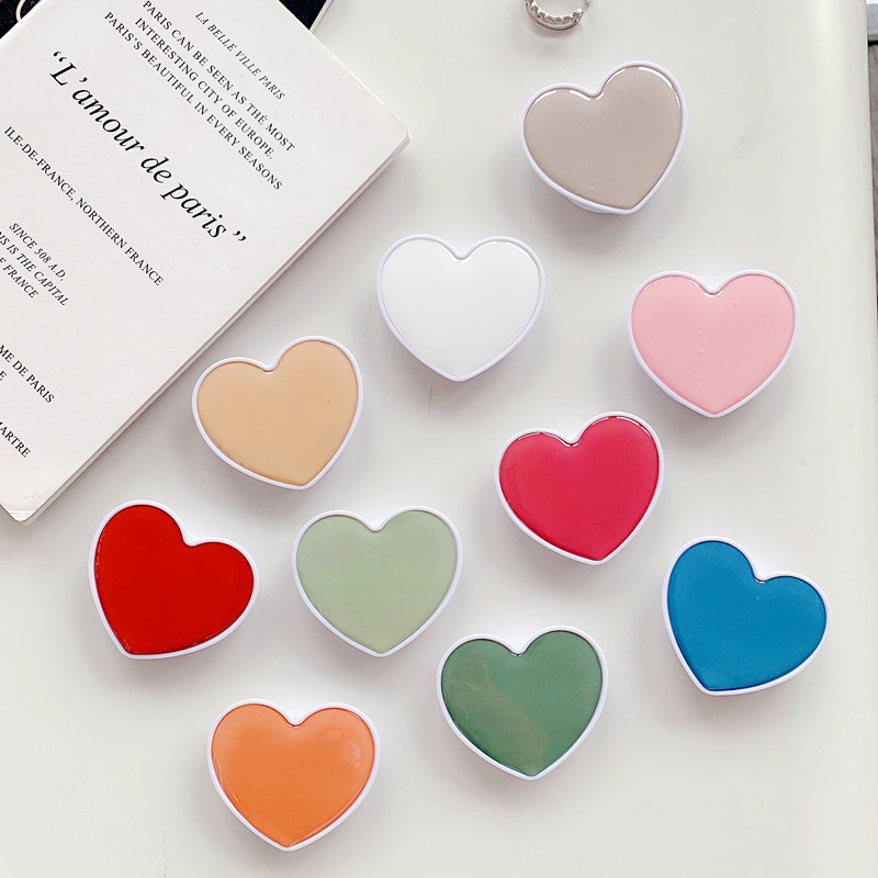 Universal Heart Shaped Phone Socket Holder Finger Grip Bracket Support Telephone for IPhone 13 8 Samsung Pocket Socket Stand. 