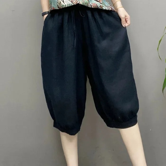 Ladis Elastic Waist Popular Lantern Wide Leg Pants