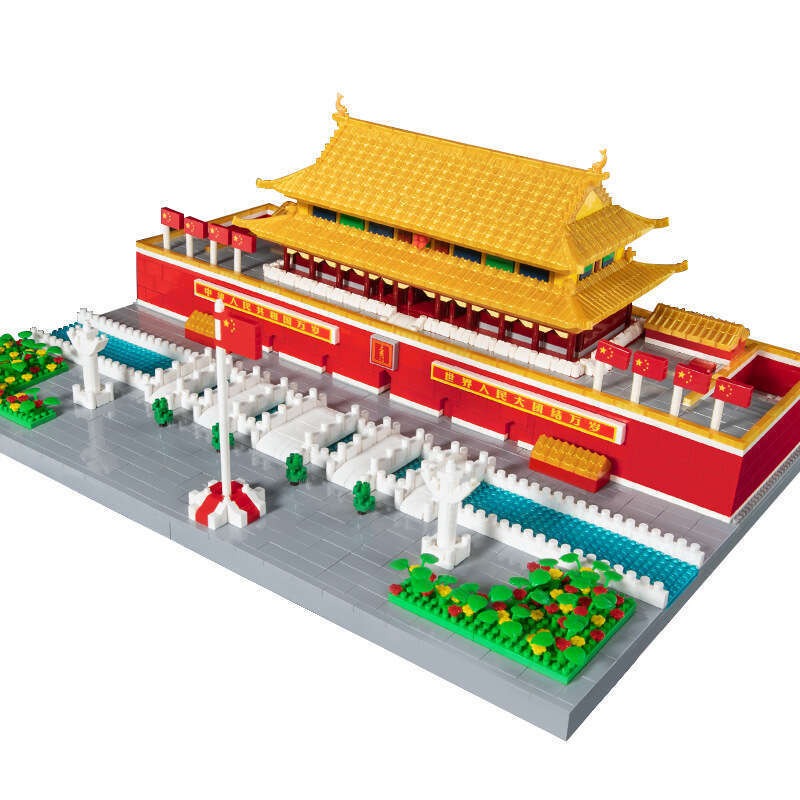 Compatible LEGO Tiananmen Square Forbidden City during the Chinese New Year with puzzle and micro particle building models. 