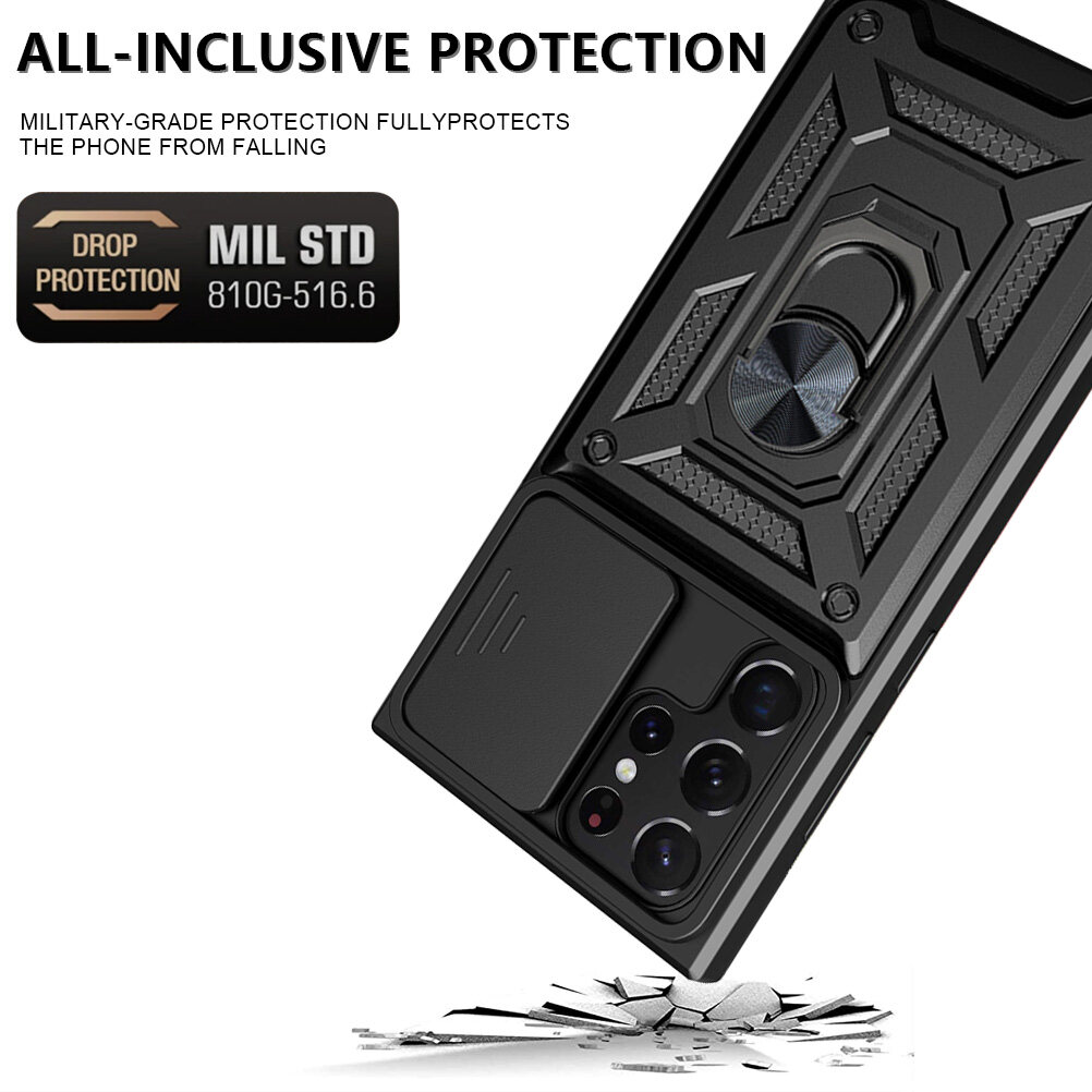 For Nokia G10 Case Armor Ring Slide Push Pull Window Camera Protect Ring Kickstand For Nokia G20 Cover. 