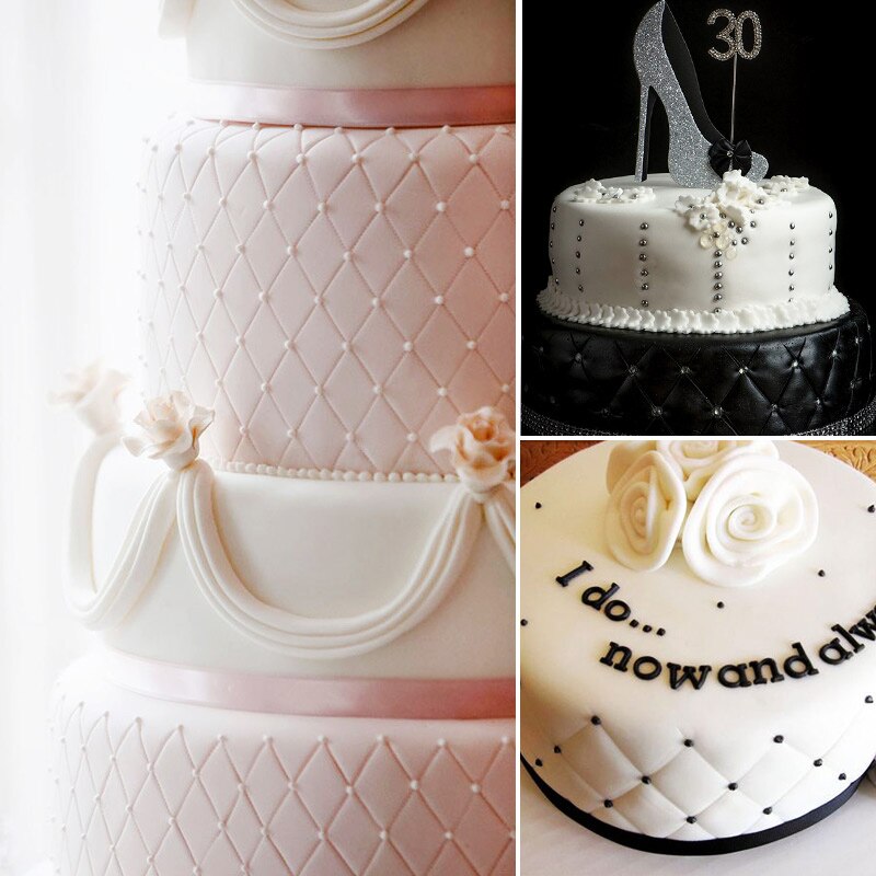【happy one】4pcs/set Plastic Grid Texture Mat Cake Chocolate Printing Grid Decorating Tools Fondant Imprint Baking. 
