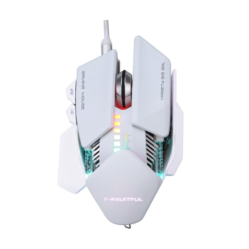 M8 Mechanical USB Wired Gaming Mouse Macro Definition Breathing RGB Light Lightweight Ergonomics Ultra Low Latency Water Cooled. 