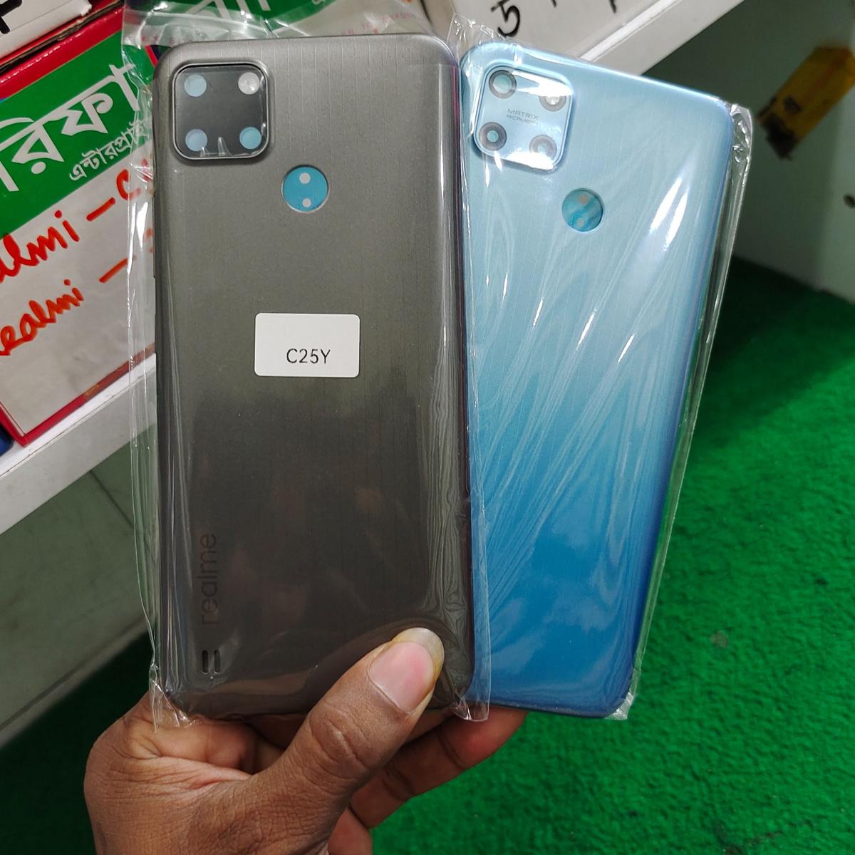 Realme C25Y - ( Plastic ) Back Shell plus frame / Back Panel / Battery Cover / Back Door / Back Replacement Part