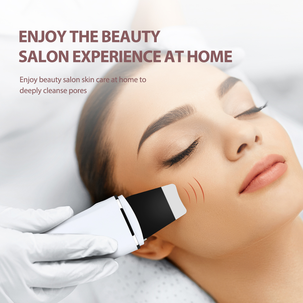 Ultrasonic Facial Cleaner Skin Scrubber EMS Microcurrent Face Lift Machine Peeling Acne Blackhead Remover 4 Mode Deep Cleansing. 